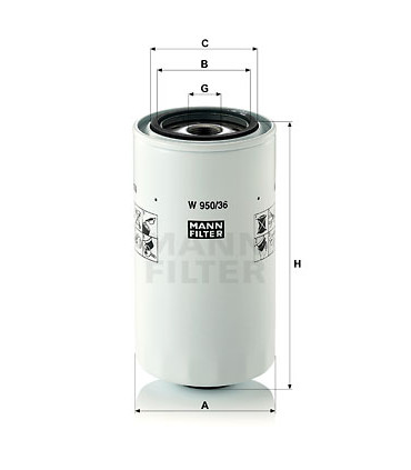 Filtre a huile MANN-FILTER W 950/36
