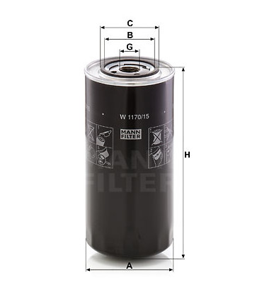 Filtre a huile MANN-FILTER W 1170/15