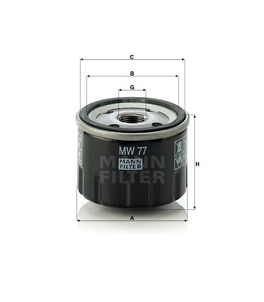 Filtre a huile MANN-FILTER MW 77