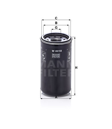 Filtre a huile MANN-FILTER W 8018