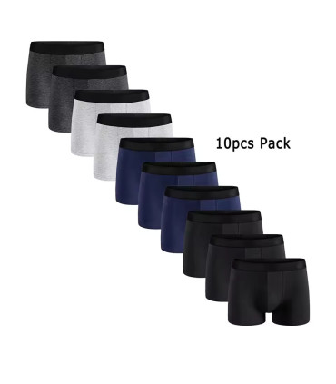 Ensemble de sous-vêtements pour hommes tendance : ensemble de 10 boxers et slips extensibles, r