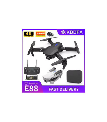 Drone E88 Pro WIFI FPV avec caméra HD 4K, quadricoptère RC pliable - Cadeau parfait