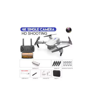 Drone E88 Pro WIFI FPV avec caméra HD 4K, quadricoptère RC pliable - Cadeau parfait