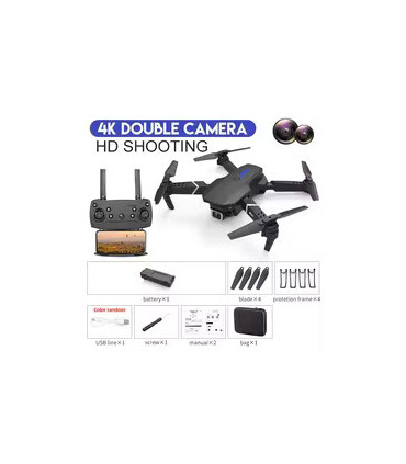 Drone E88 Pro WIFI FPV avec caméra HD 4K, quadricoptère RC pliable - Cadeau parfait