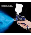 Pistolet de pulvérisation pneumatique mini H-2000A professionnel avec buse de 0,8/1,0 mm et rés