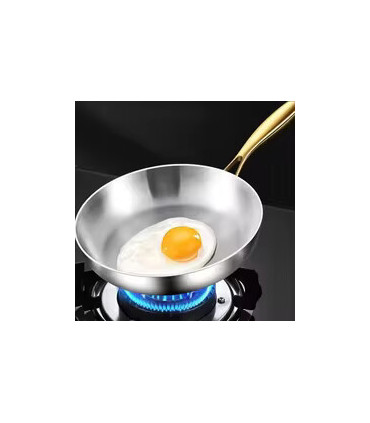 Poêle à frire en acier inoxydable 316, antiadhésive, compatible avec le gaz et l\\\'induction, 28