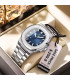 Montre de luxe carrée pour homme en acier inoxydable étanche avec date, aiguilles lumineuses - 