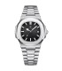 Montre de luxe carrée pour homme en acier inoxydable étanche avec date, aiguilles lumineuses - 