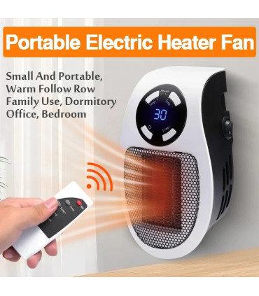 Portable Electric Heater 500W, 500W, Wall Outlet, Home Appliance, Heater Stove, M