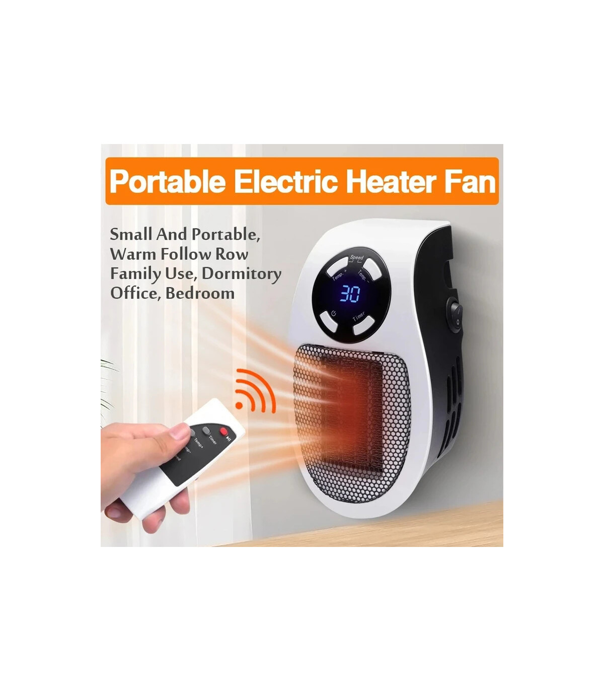 Portable Electric Heater 500W, 500W, Wall Outlet, Home Appliance, Heater Stove, M
