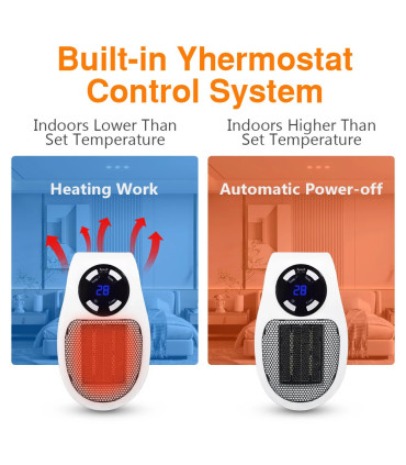 Portable Electric Heater 500W, 500W, Wall Outlet, Home Appliance, Heater Stove, M