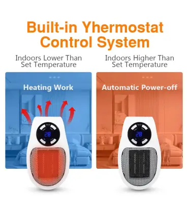 Riscaldatore elettrico portatile 500W, 500W, presa a muro, elettrodomestico, stufa riscaldante, M