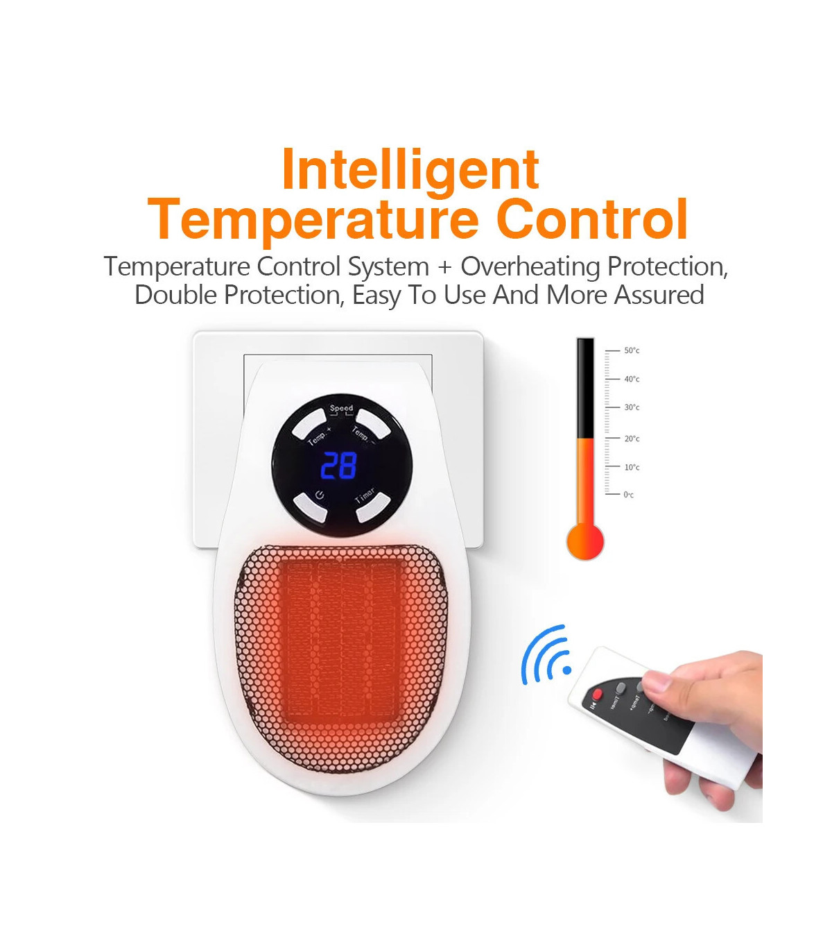 Portable Electric Heater 500W, 500W, Wall Outlet, Home Appliance, Heater Stove, M