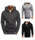 Sweat à capuche à manches longues pour hommes avec fermeture éclair, veste décontractée sportiv