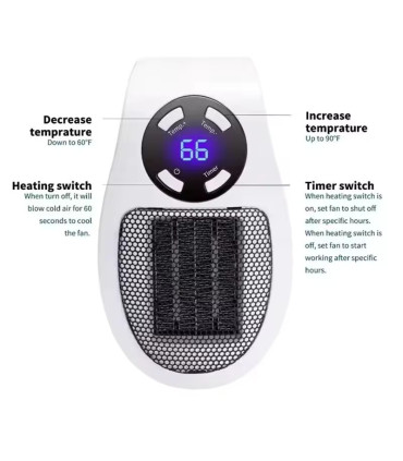 Chauffage d\\\'appoint électrique portable, souffleur d\\\'air chaud mural, machine réchauffante d\\