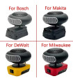 Portable hot and cold air fan with lithium battery for Makita, Bosch, DeWalt, Mi