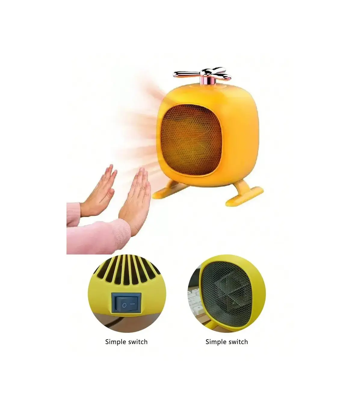 [Green EU] Ventilateur électrique enfichable portable, mini chauffage portable, petit radiateur