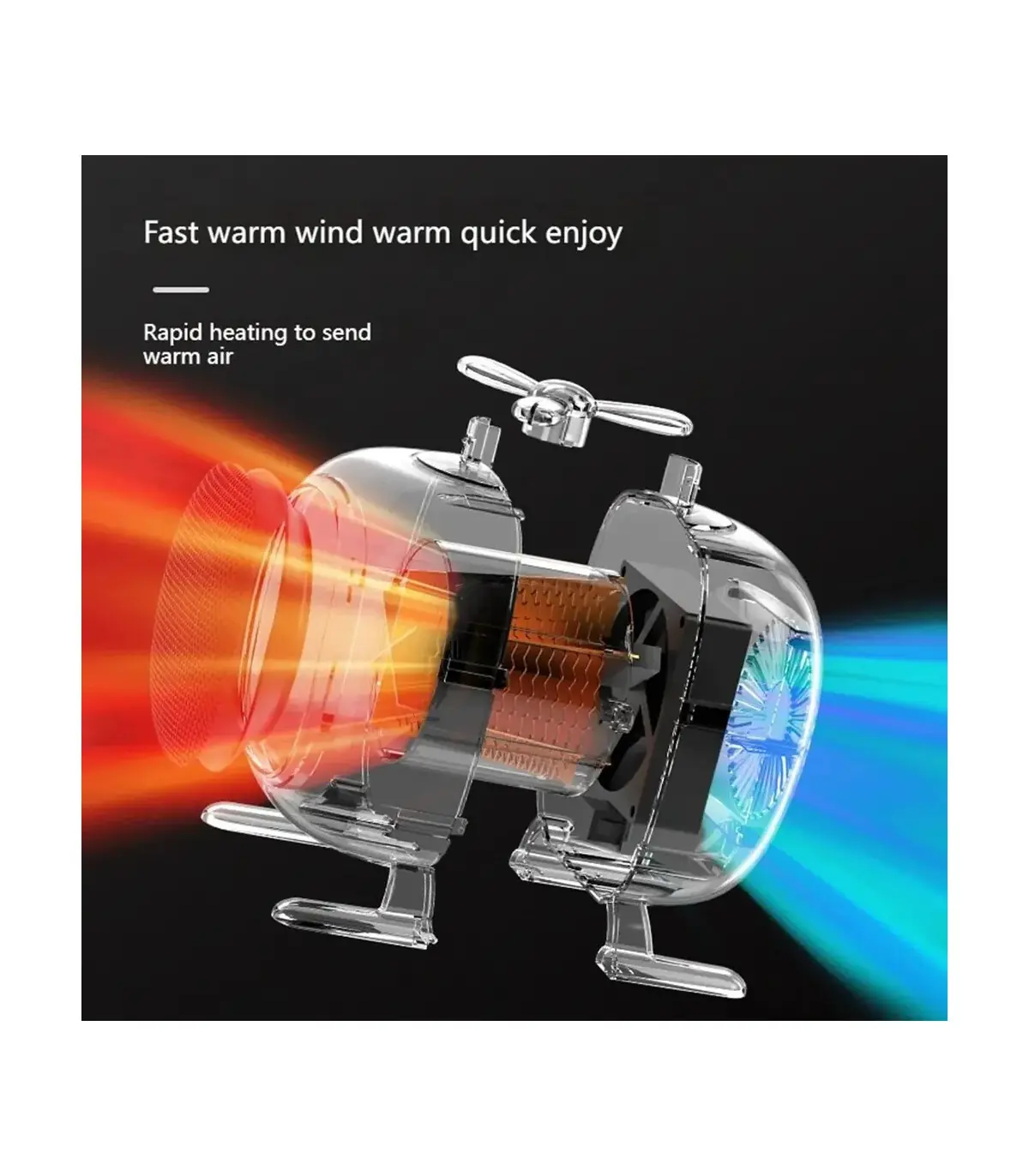 [Yellow EU] Ventilateur électrique enfichable portable, mini chauffage portable, petit radiateu