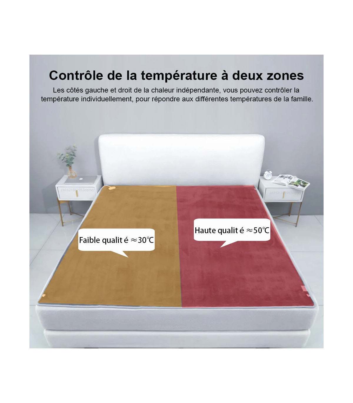 Couverture chauffante électrique avec thermostat automatique, matelas de lit, chauffe-corps dou