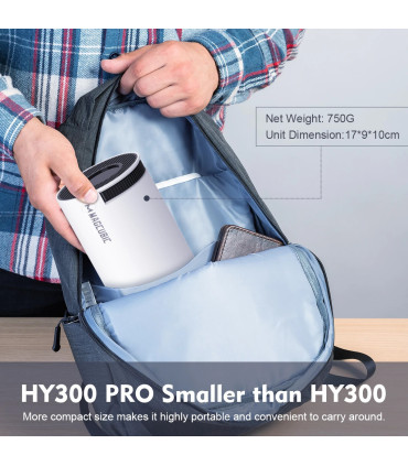 [HY300 Pro-White] Projecteur MAGCUBIC HY300 PRO 4K Android 11 double Wifi6 290ANSI Allwinner H7
