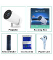 [Wired-with box] Projecteur portable USAMR HY200 1080P, 270 ° Angle réglable, projecteur de fil