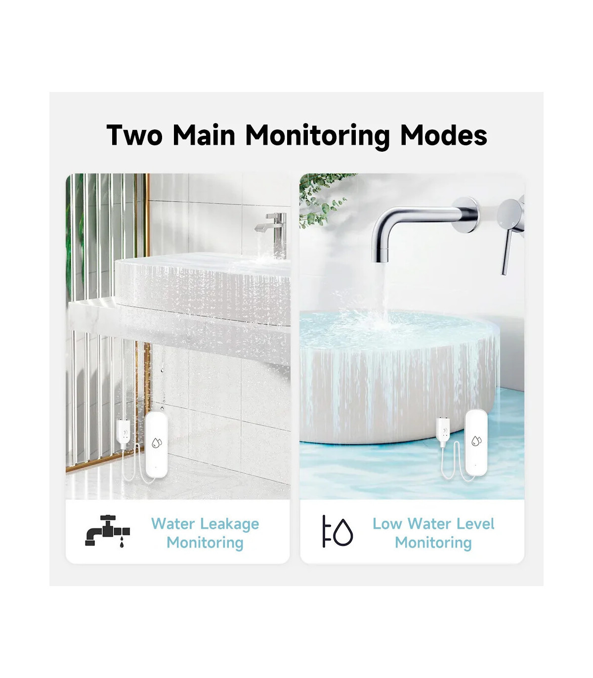 [Wifi 1Pcs] Tuya WiFi/ZigBee capteur d\'eau alarme de fuite détecteur de fuite d\'inondation mais