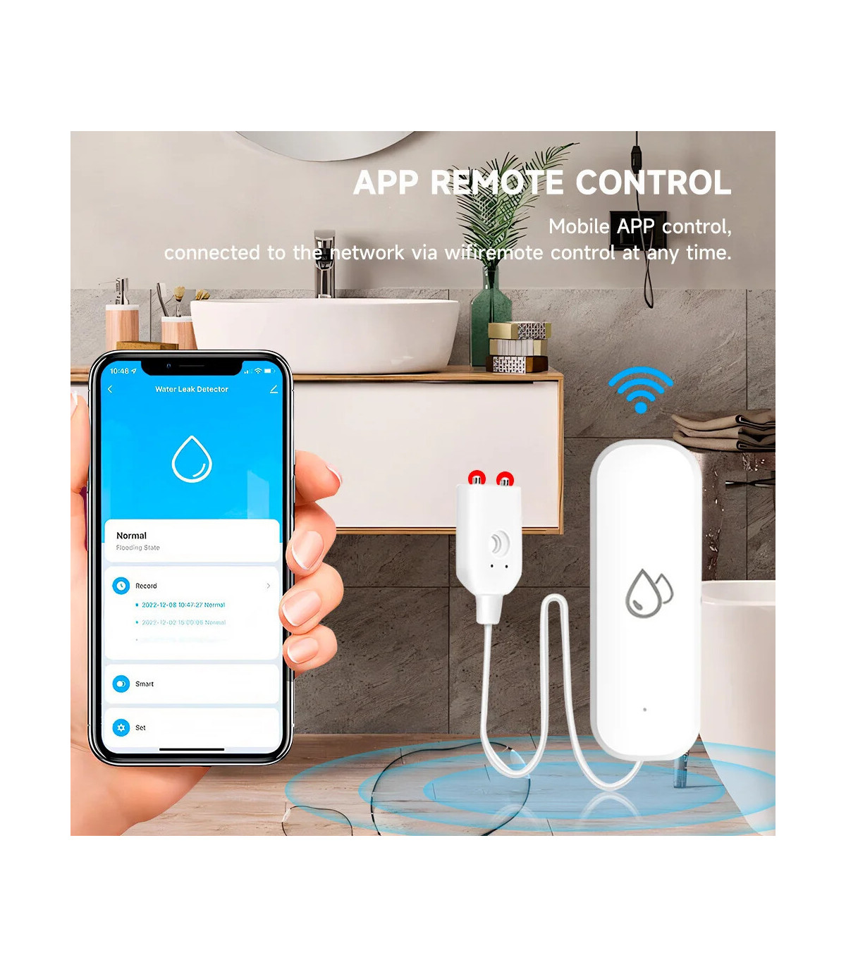 [Wifi 1Pcs] Tuya WiFi/ZigBee capteur d\'eau alarme de fuite détecteur de fuite d\'inondation mais