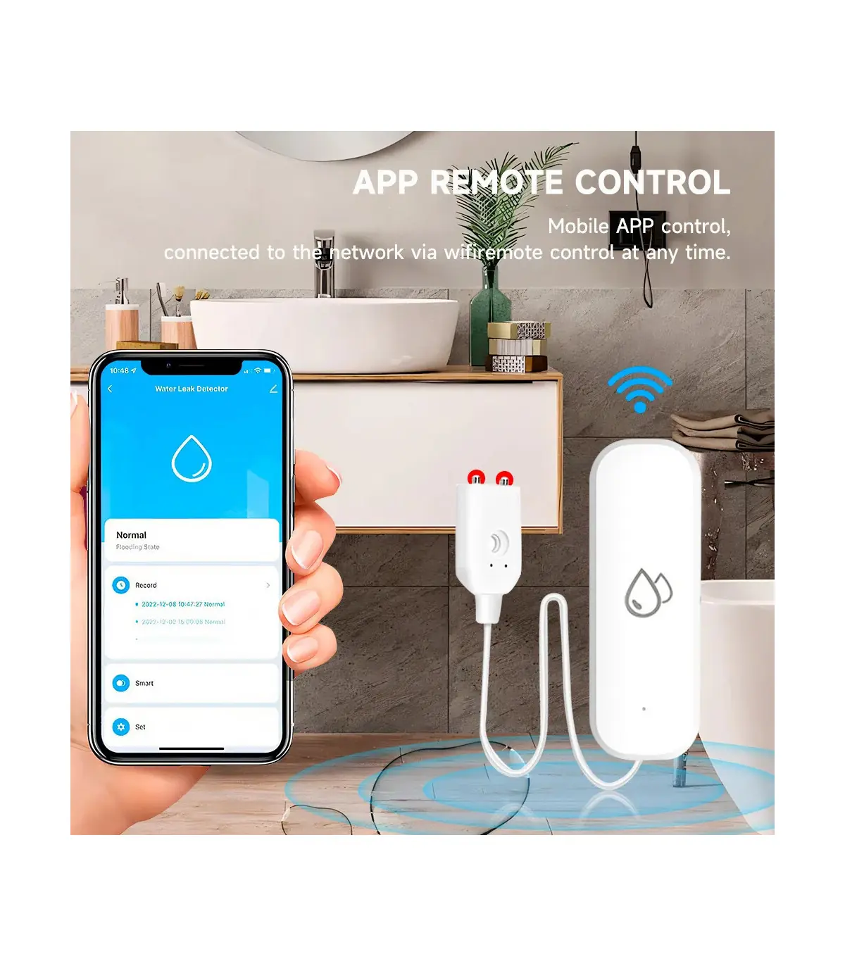 [Wifi 1Pcs] Tuya WiFi/ZigBee capteur d\'eau alarme de fuite détecteur de fuite d\'inondation mais