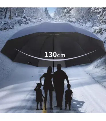 Parapluie pliant surdimensionné de 130CM, coupe-vent et imperméable, grand parasol de soleil et