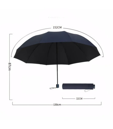 Parapluie pliant surdimensionné de 130CM, coupe-vent et imperméable, grand parasol de soleil et
