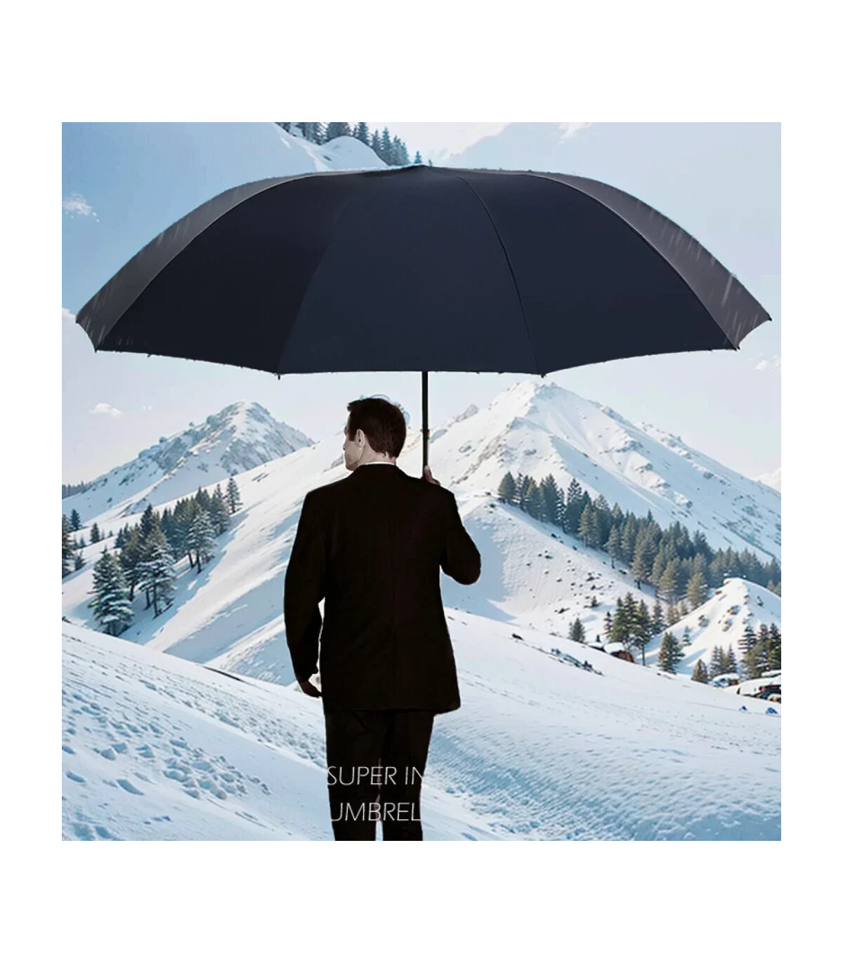 Parapluie pliant surdimensionné de 130CM, coupe-vent et imperméable, grand parasol de soleil et