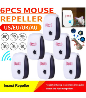 Répulsif antiparasitaire ultrasonique, 6 pièces, répulsif antiparasitaire et insectes à longue 