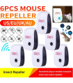 Répulsif antiparasitaire ultrasonique, 6 pièces, répulsif antiparasitaire et insectes à longue 