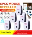 Ultrasonic pest repellent, 6 pieces, long-lasting pest and insect repellent