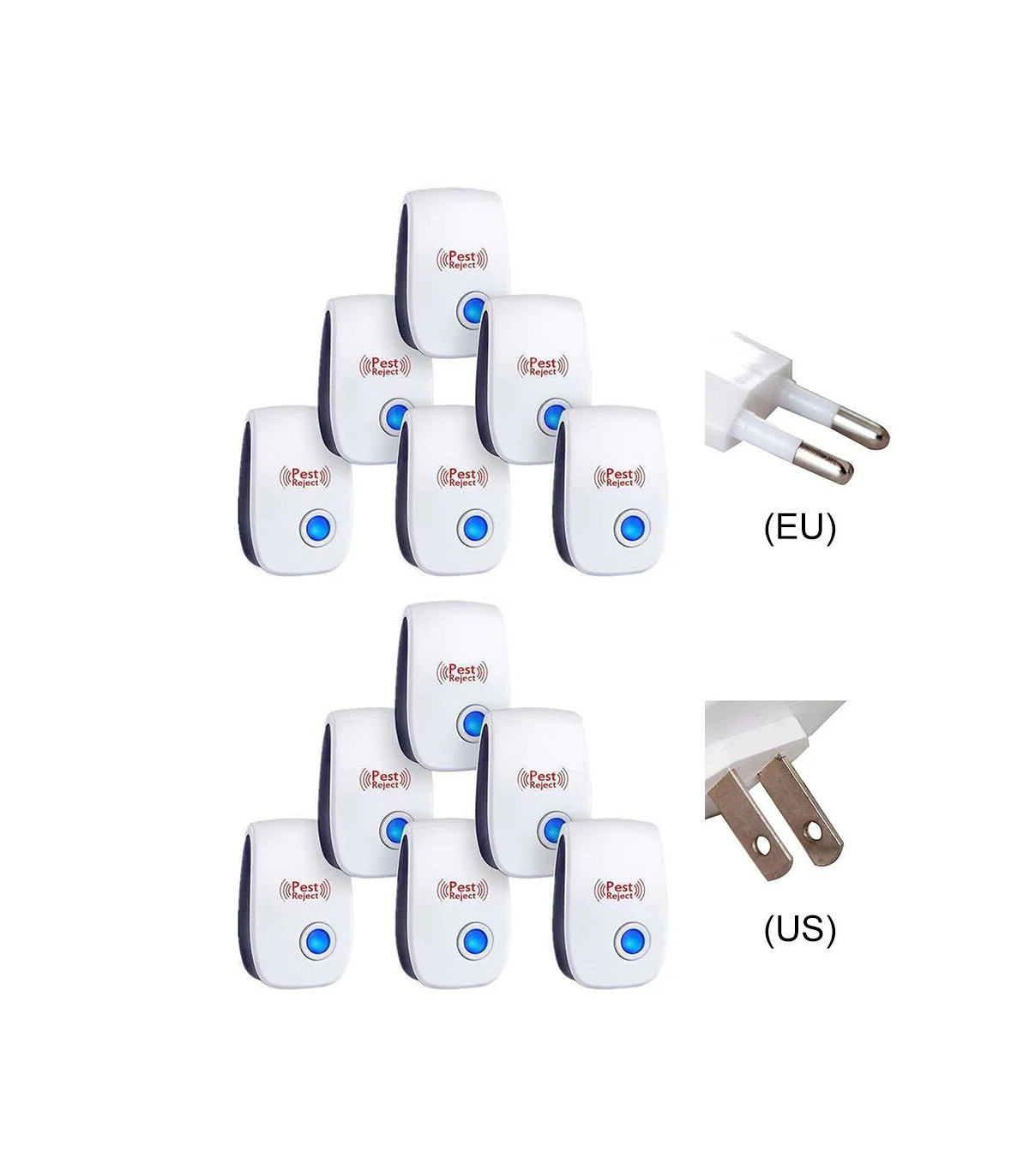 Répulsif antiparasitaire ultrasonique, 6 pièces, répulsif antiparasitaire et insectes à longue 