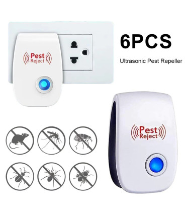 Répulsif antiparasitaire ultrasonique, 6 pièces, répulsif antiparasitaire et insectes à longue 
