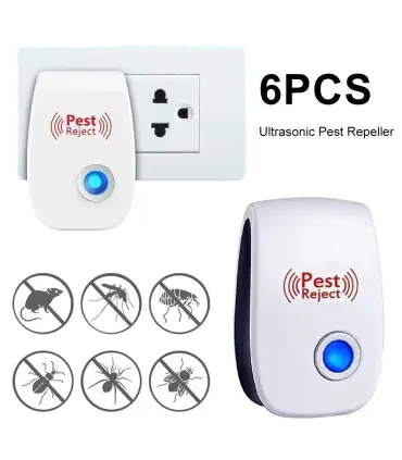 Répulsif antiparasitaire ultrasonique, 6 pièces, répulsif antiparasitaire et insectes à longue 