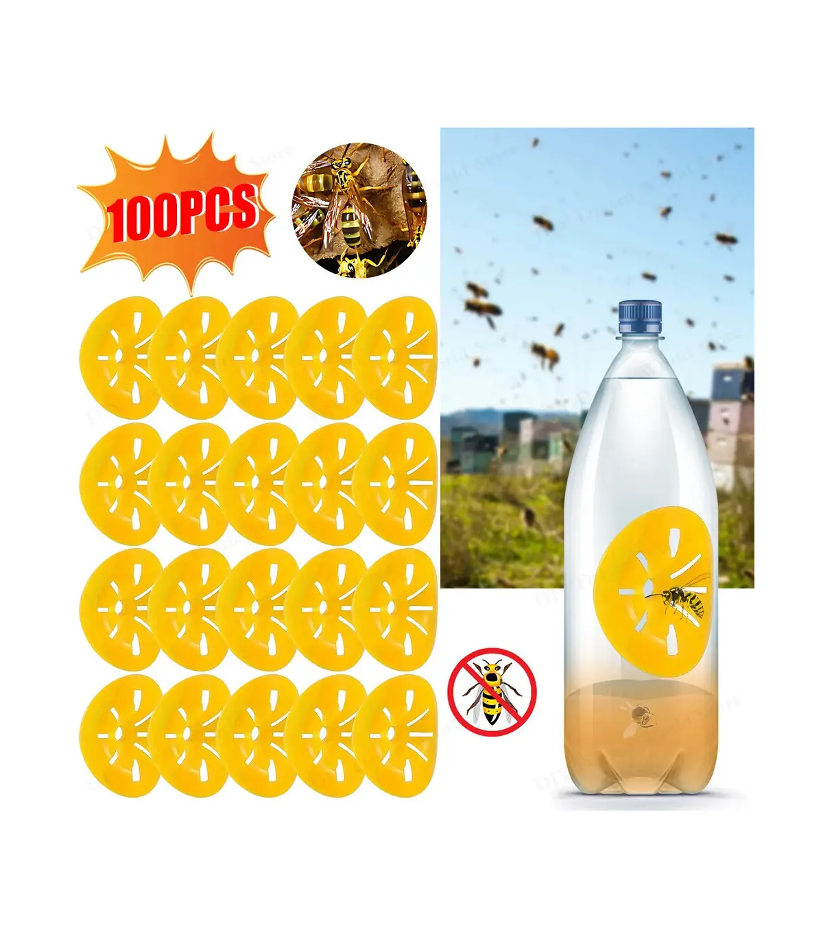 Piège à guêpes réutilisable pour apiculture, 5 à 100 pièces, attrape-abeilles en forme de fleur