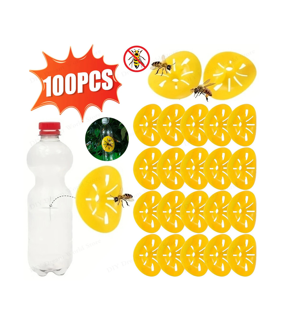 Piège à guêpes réutilisable pour apiculture, 5 à 100 pièces, attrape-abeilles en forme de fleur