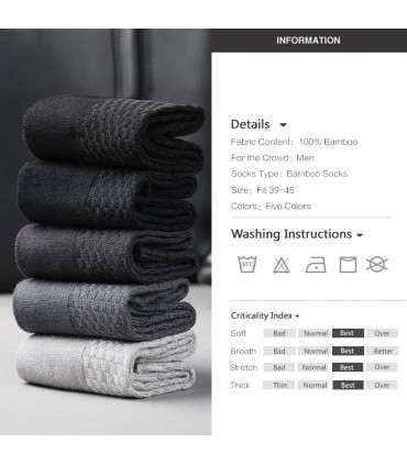 10 paires/lot hommes chaussettes en Fiber de bambou 2025 nouvelle Compression automne longue no