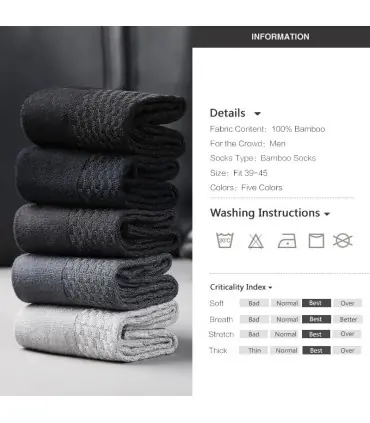 10 paires/lot hommes chaussettes en Fiber de bambou 2025 nouvelle Compression automne longue no