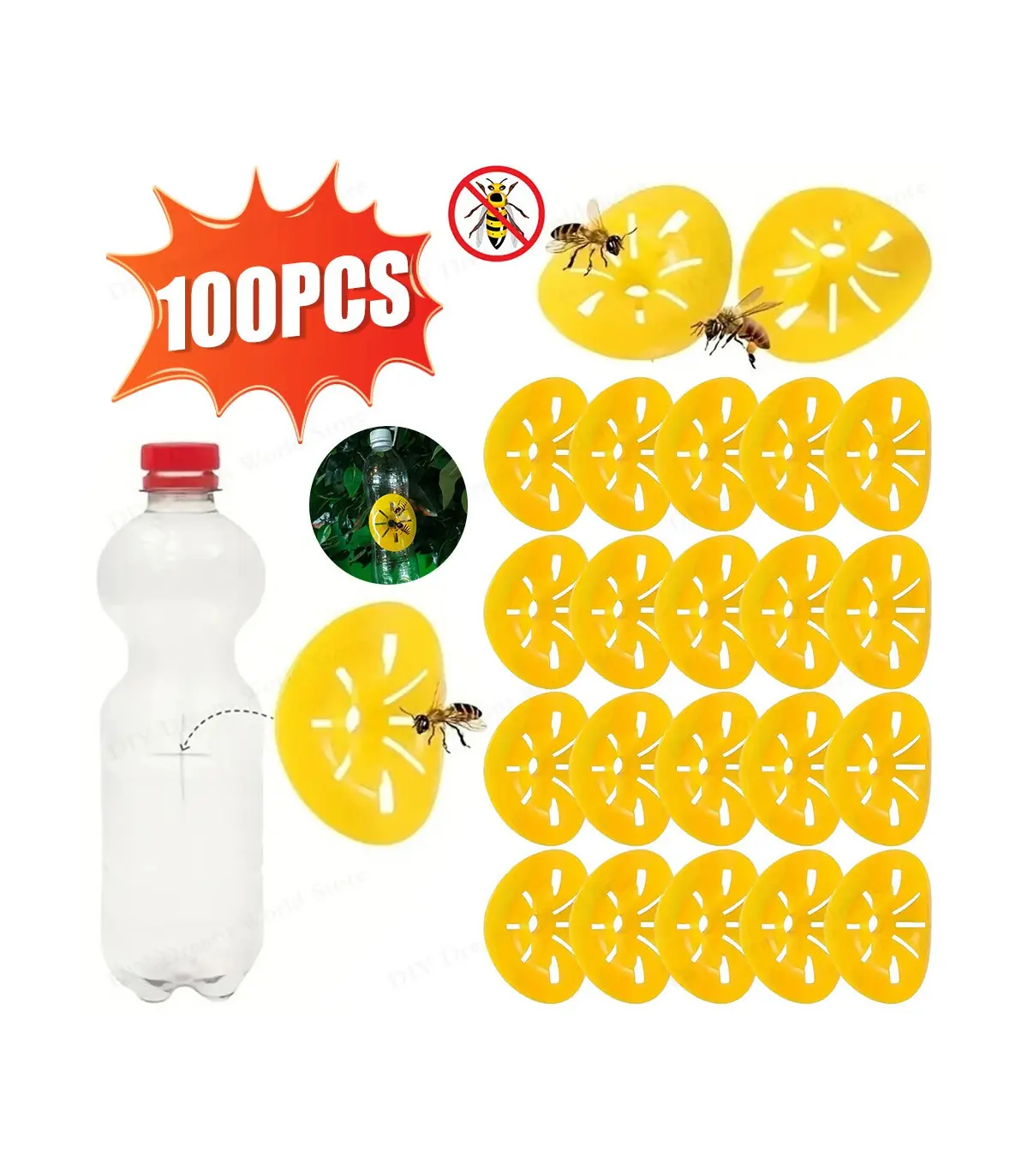 Piège à guêpes réutilisable pour apiculture, 5 à 100 pièces, attrape-abeilles en forme de fleur