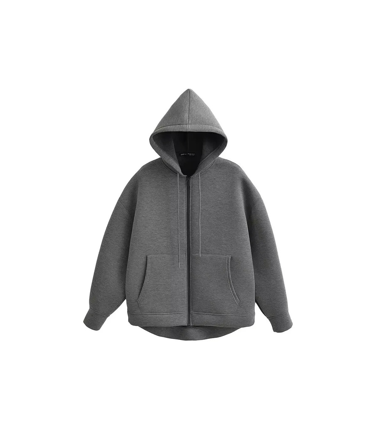 HH automne femmes gris veste avec capuche à manches longues grande poche veste à glissière mant