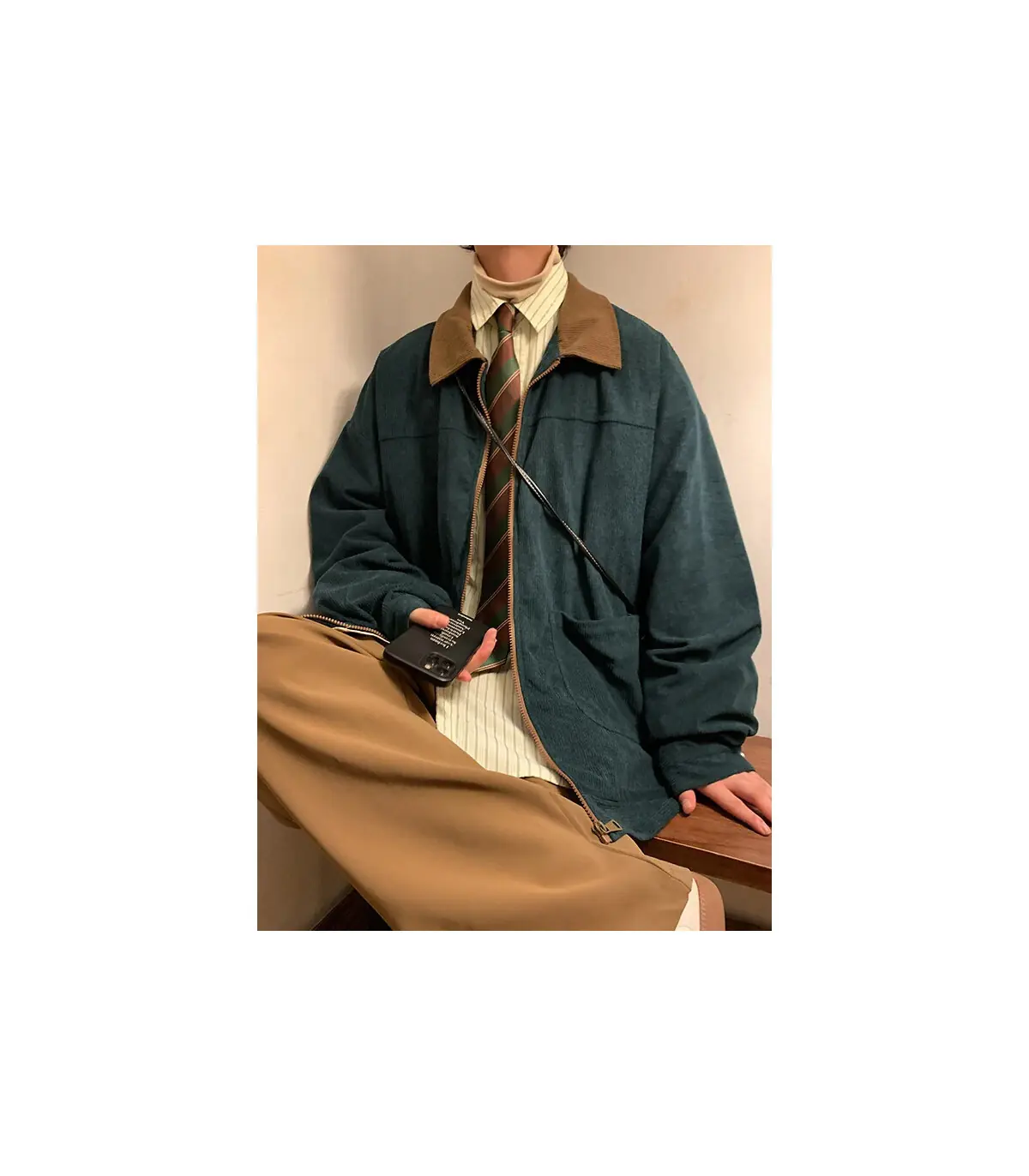 Style américain Vintage 2025 hommes Bomber veste coupe-vent manteaux à glissière automne lâche 