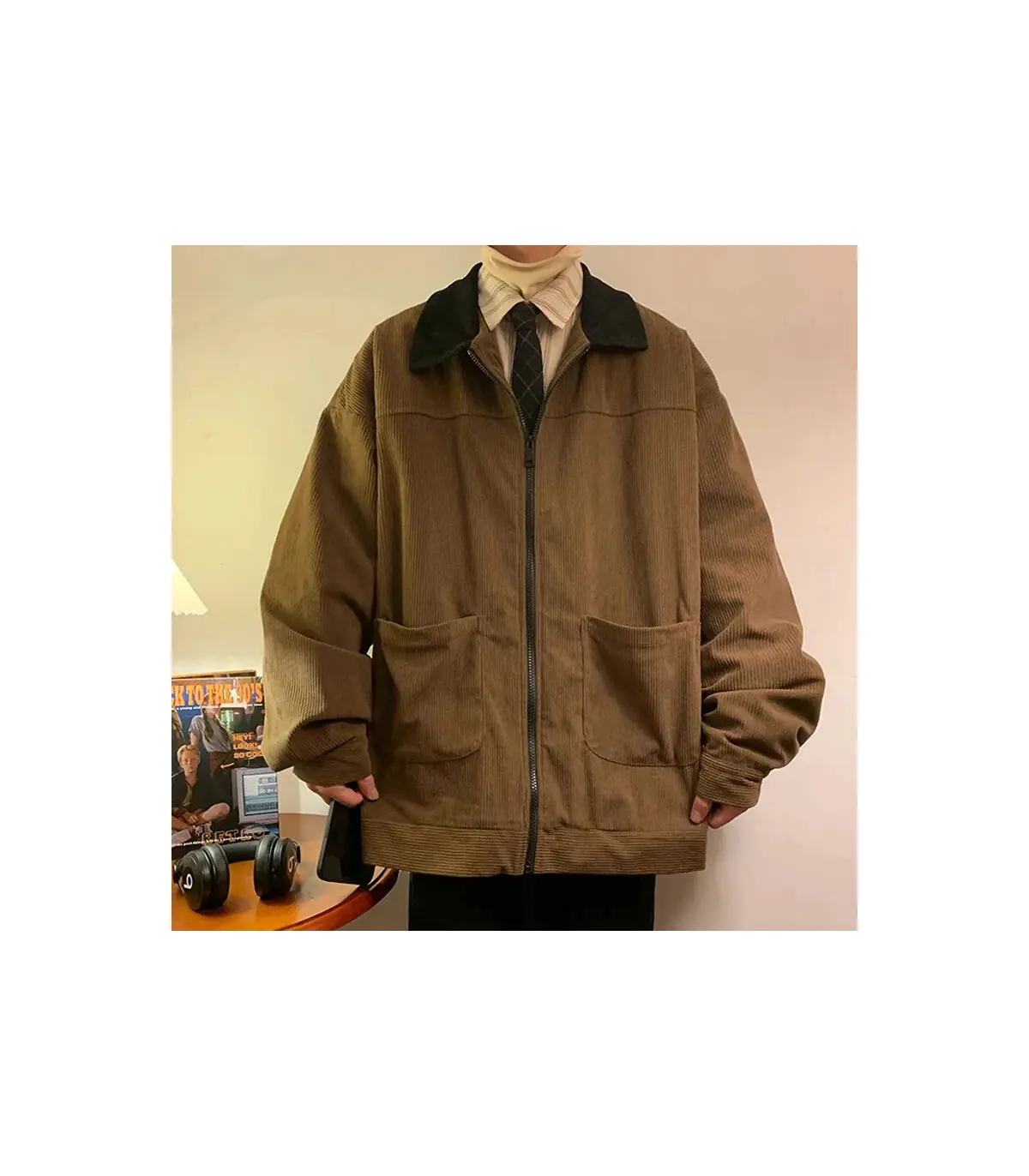 Style américain Vintage 2025 hommes Bomber veste coupe-vent manteaux à glissière automne lâche 