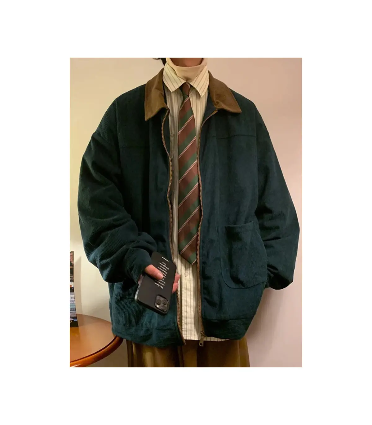 Style américain Vintage 2025 hommes Bomber veste coupe-vent manteaux à glissière automne lâche 