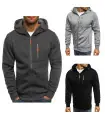 Kapuzenpullover mit langen Ärmeln für Männer, Sweatshirt mit Reißverschluss, Sportbekleidung