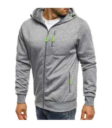 Sweats à capuche à manches longues pour hommes, sweat-shirt à fermeture éclair, vêtements sport