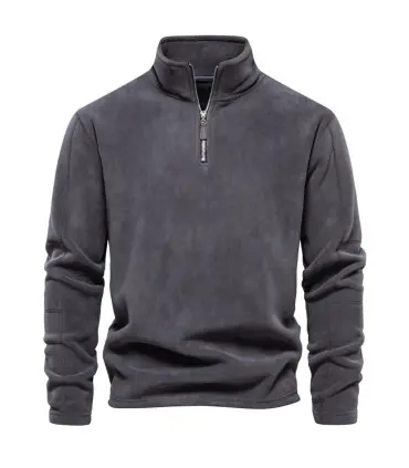 AIOPESON marque qualité épaissir chaud polaire veste pour hommes fermeture éclair cou pull homm
