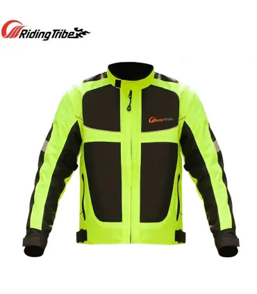 Veste de moto respirante pour hommes et femmes, manteau d\'équitation de nuit à haute visibilité